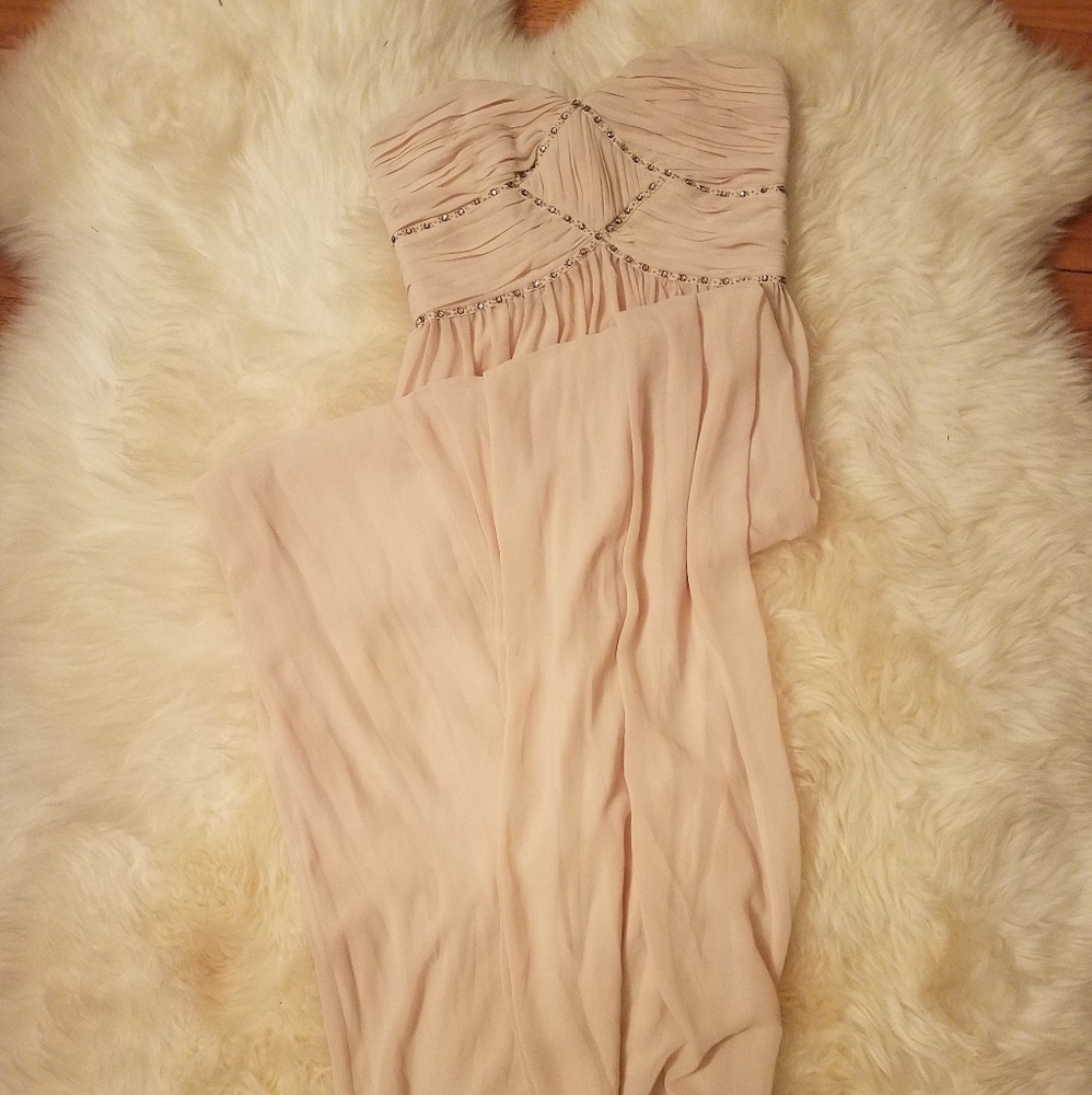 SALE! Evening gown blush pink NEW strapless beaded